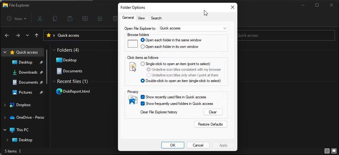Hur man fixar Quick Access Windows 11-fel som inte visar senaste filer