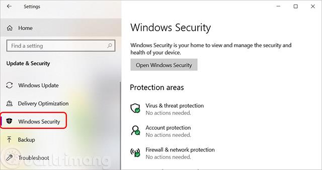 Slik åpner du Windows Security i Windows 10