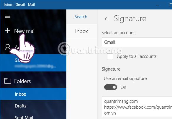 Kā mainīt parakstu pakalpojumā Mail Windows 10