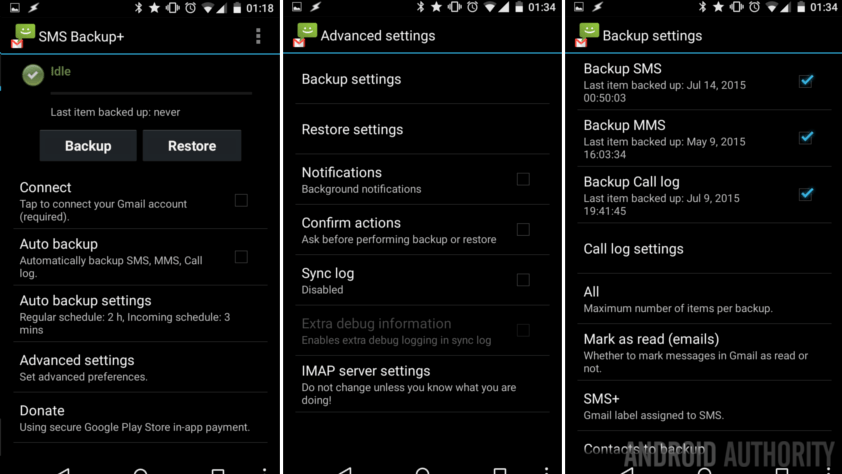 Sikkerhedskopier SMS, MMS og opkaldslog automatisk på Android-enheder