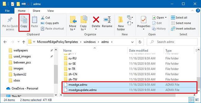 Microsoft Edge Group Policy -mallin asentaminen Windows 10:een