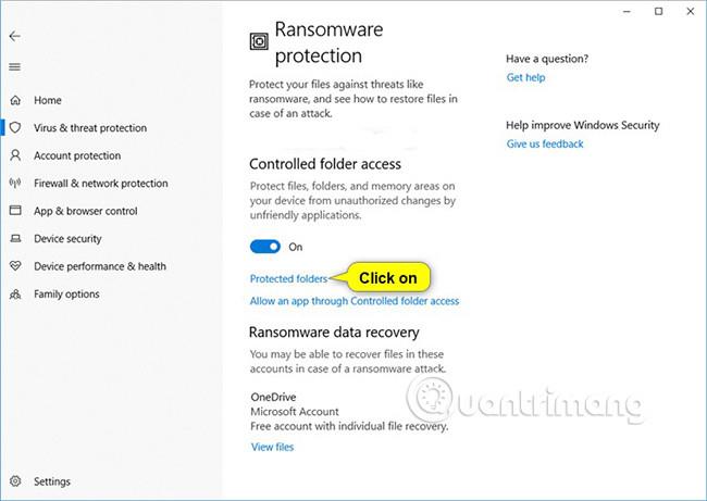 Jak přidat nebo odebrat chráněné složky v aplikaci Controlled Folder Access v systému Windows 10