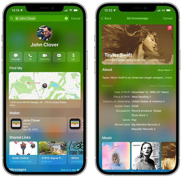 Nová vylepšení Spotlight na iOS 15