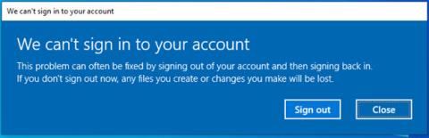 Jak opravit V systému Windows 10 se nemůžeme přihlásit k chybě vašeho účtu