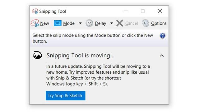 Aplikaci Snipping Tool screenshot lze v systému Windows 10 brzy odebrat