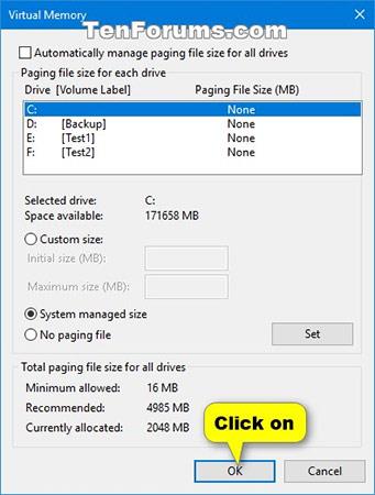 Hur man hanterar virtuellt minne för Pagefile i Windows 10