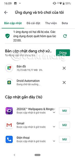 „Android“ programų atnaujinimo instrukcijos