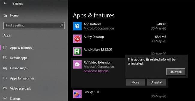 Az AV1 kodek telepítése Windows 10 rendszerben