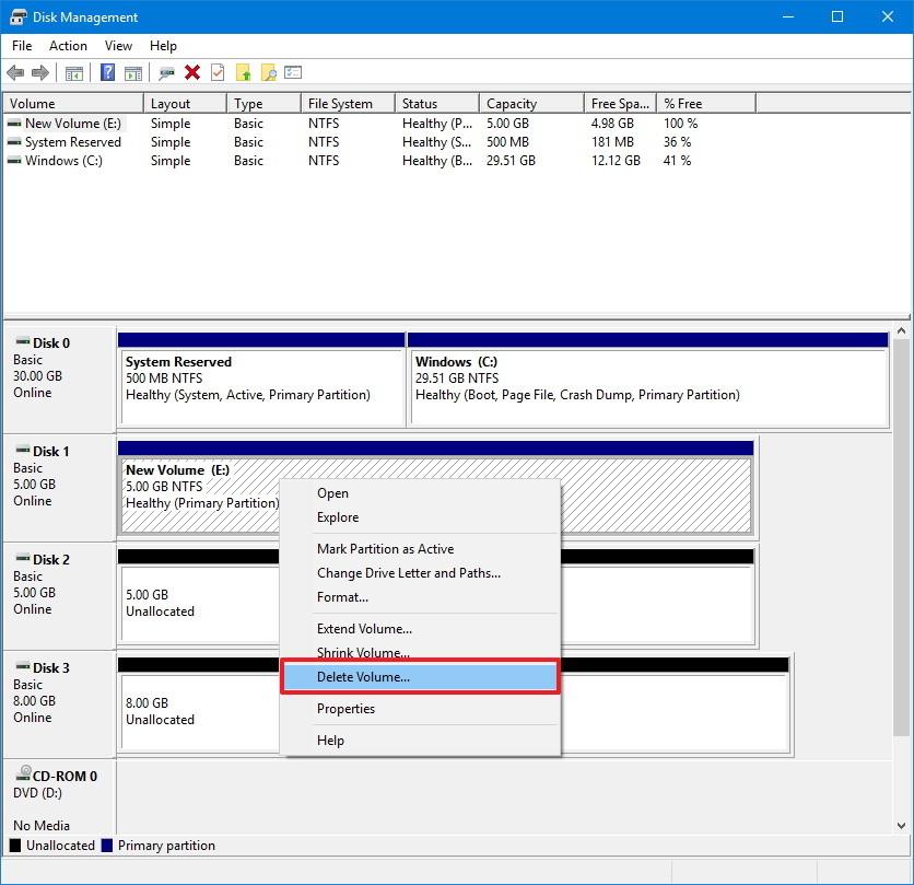 Kako združiti več trdih diskov v en nosilec v sistemu Windows 10