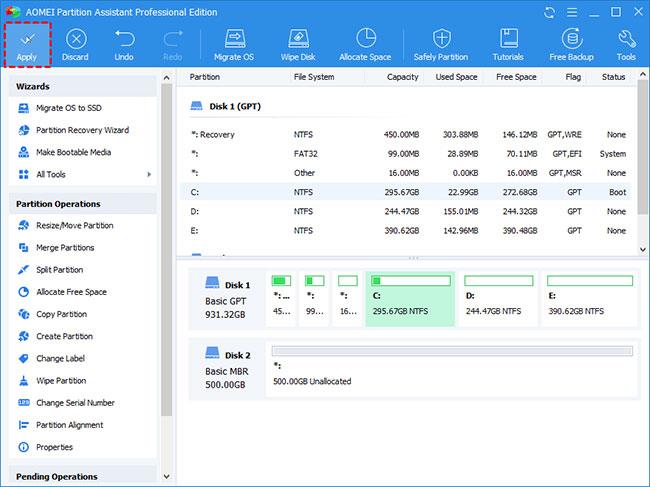 Sådan overføres ledig plads fra en partition til en anden i Windows 10