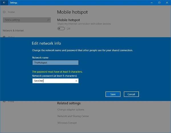 Slik bruker du Mobile Hotspot på Windows 10 for å dele nettverkstilkobling