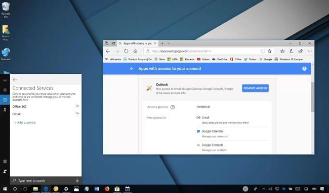 Sådan forbinder du Gmail-konto med Cortana på Windows 10