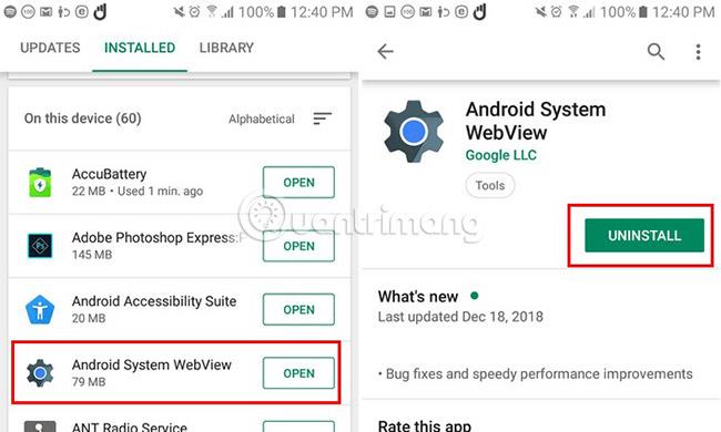 Hvad er Android System Webview, og skal jeg afinstallere det?
