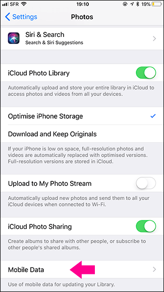 Jak vypnout synchronizaci fotografií iCloud pomocí mobilních dat