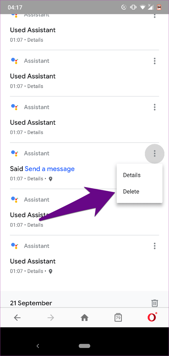 Как да изтриете историята на Google Assistant на Android