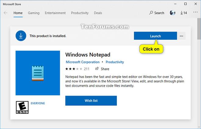 Sådan installeres/afinstalleres Notepad-applikationen i Windows 10