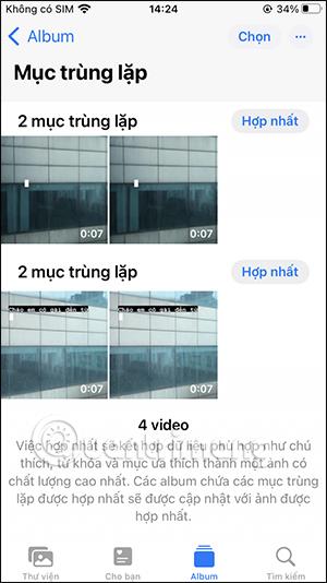 Az ismétlődő fényképek és videók törlése iPhone-on