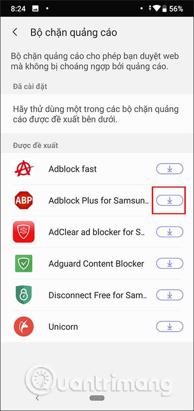 Sådan blokerer du annoncer på Samsung internetbrowser