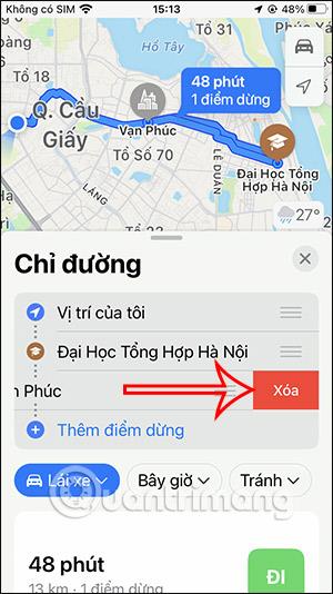 Utasítások megállók hozzáadásához az Apple Maps alkalmazásban