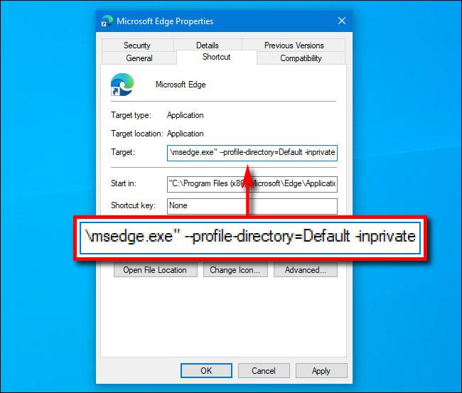 A Microsoft Edge indítása mindig InPrivate módban Windows 10 rendszeren
