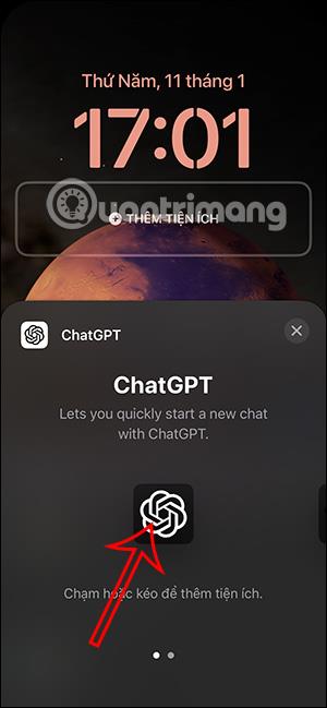 ChatGPT widget hozzáadása az iPhone zárolási képernyőjéhez