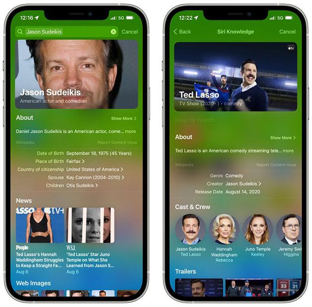 Új fejlesztések a Spotlightban az iOS 15 rendszeren