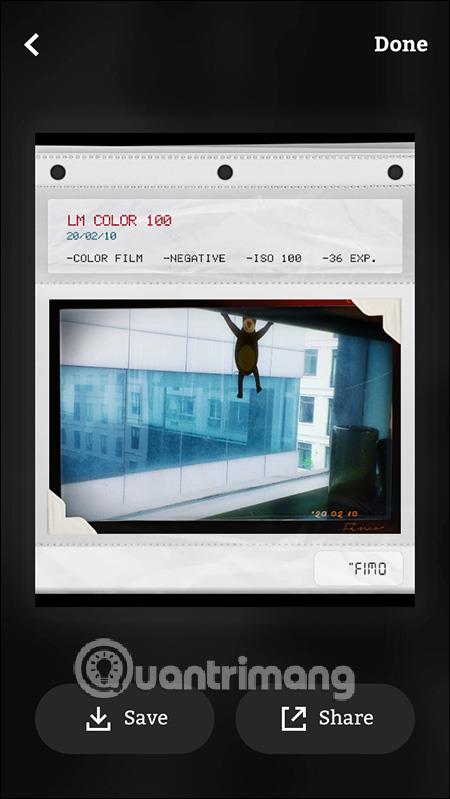 A FIMO alkalmazás használata klasszikus filmes fotók készítéséhez