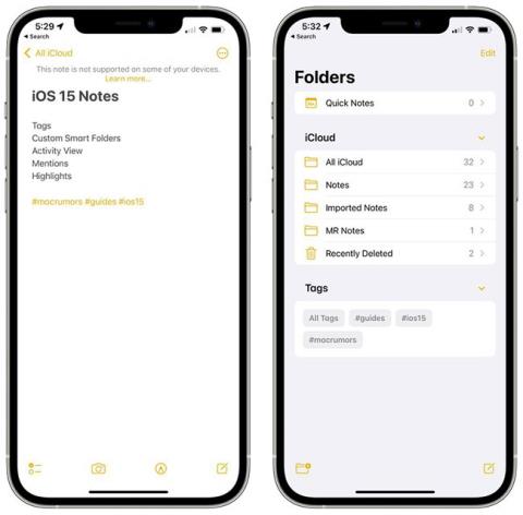 Що нового в програмі «Нотатки та нагадування» в iOS 15