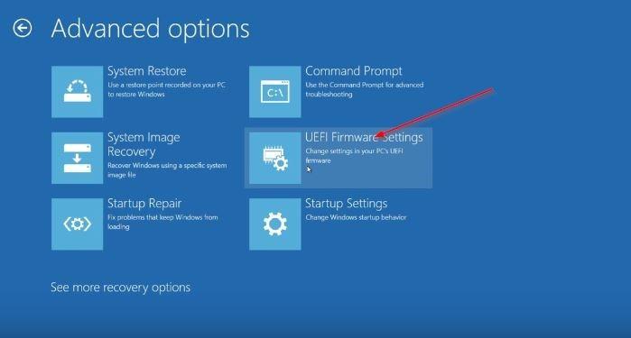 Jak otevřít nastavení UEFI v systému Windows 10