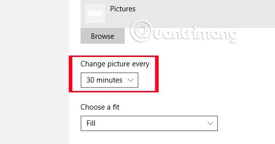 Instruktioner til at indstille en timer til at ændre Windows 10 tapet