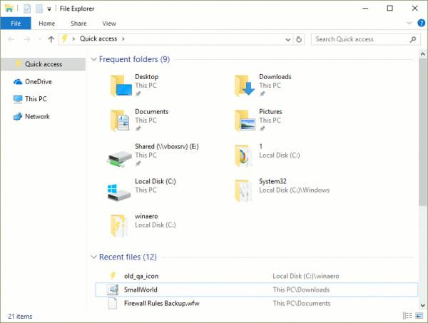 Kaip pakeisti greitosios prieigos piktogramą „File Explorer Windows 10“.