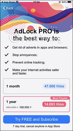 Kaip naudoti „AdLock“ skelbimams blokuoti „Safari iPhone“.