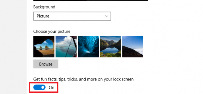 Instrukcijos, kaip išjungti skelbimus užrakinimo ekrane „Windows 10“.