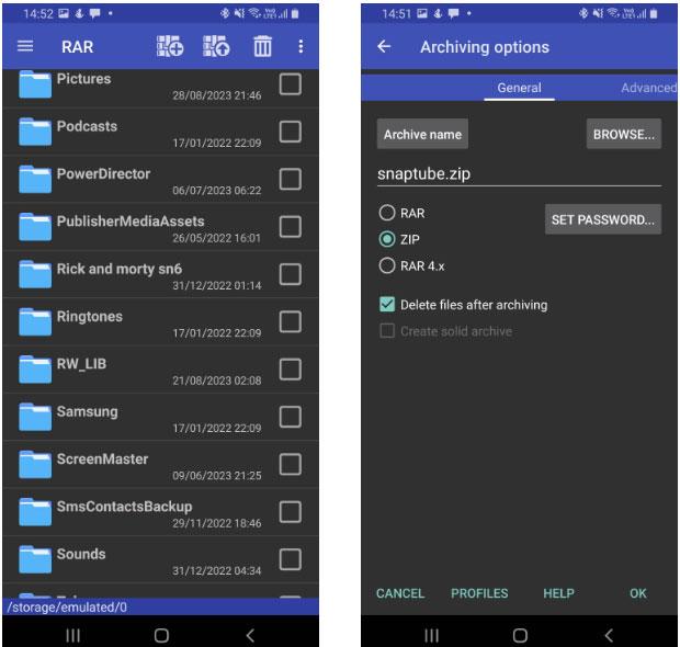 Sådan opretter du ZIP-filer på Android