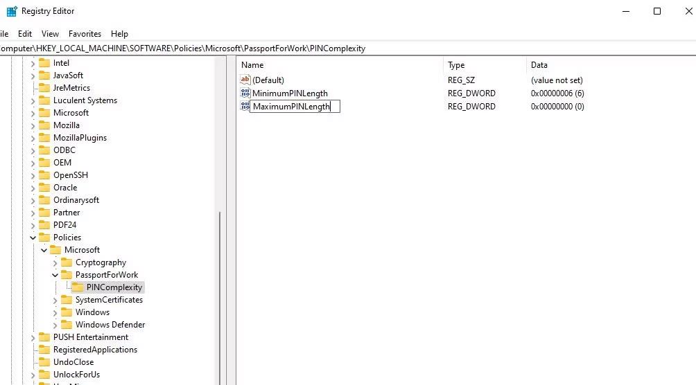 Kako povećati duljinu PIN-a u sustavu Windows 10/11