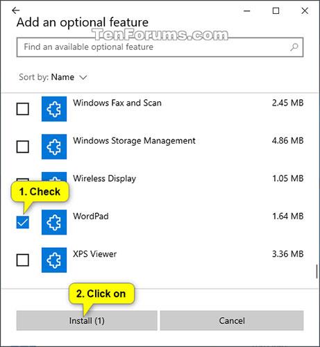 Jak nainstalovat/odinstalovat Microsoft WordPad ve Windows 10