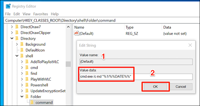 Slik setter du standardnavnet på en nyopprettet mappe i henhold til gjeldende dato på Windows 10