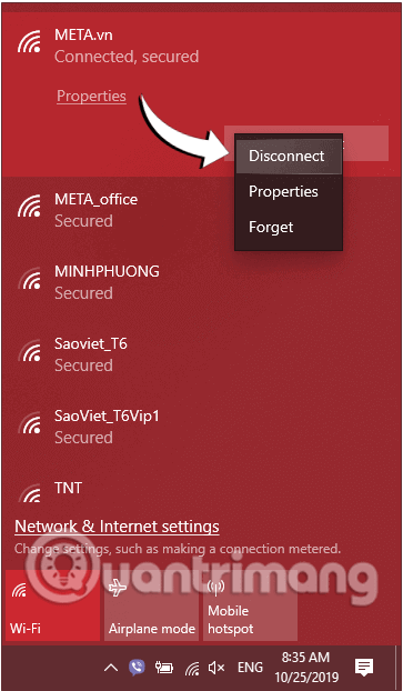 Kako izbrisati shranjen WiFi v sistemu Windows 10?