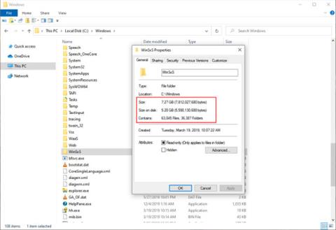 Kā pārvaldīt milzīgu WinSxS mapi operētājsistēmā Windows 10