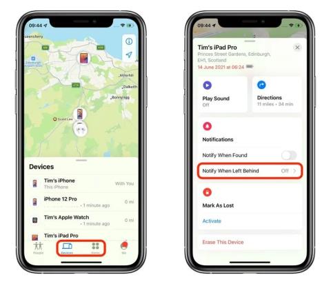 Sådan konfigurerer du advarsler om afbrydelse af Apple-enheder på iOS 15