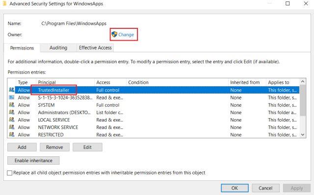 Kako dostopati do mape WindowsApps v sistemu Windows 10?