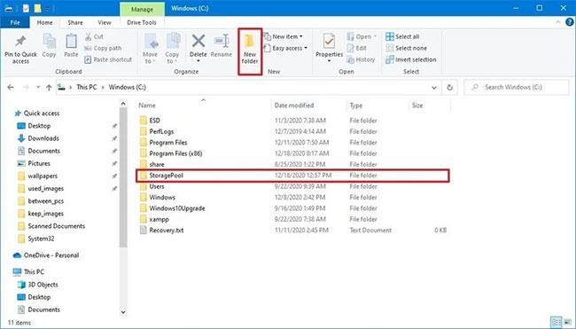 Instruktioner til montering af en harddisk i en mappe på Windows 10