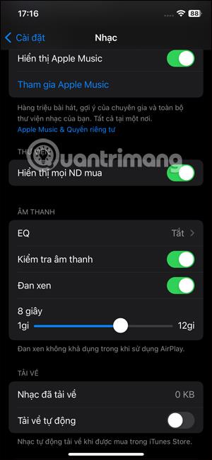 Jak povolit funkci Crossfade Apple Music na iPhone