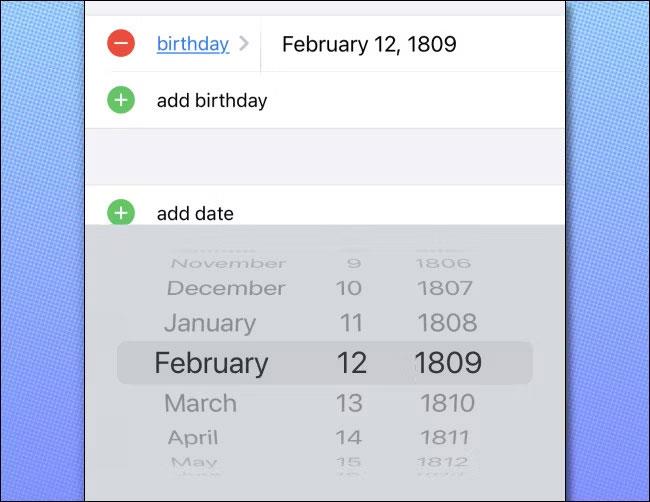Kā pievienot dzimšanas dienas kontaktiem iPhone kontaktos