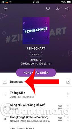 Jak stáhnout celý Zing MP3 Playlist do telefonu