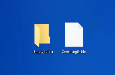Безопасно ли е да изтривате празни папки или 0-байтови файлове в Windows 10?