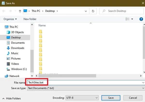 Hur man skapar Bat-filer för att snabbt öppna många webbplatser på Windows 10