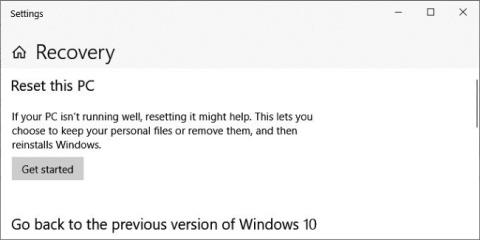 Hvordan fikse feilen som gjør at tilbakestill denne PC-funksjonen på Windows 10 ikke fungerer