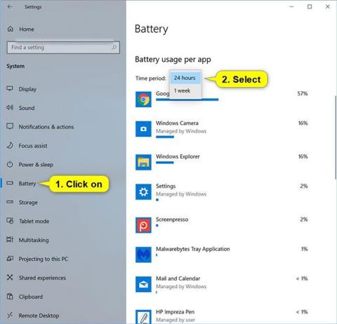 Jak spravovat využití baterie na aplikaci v systému Windows 10