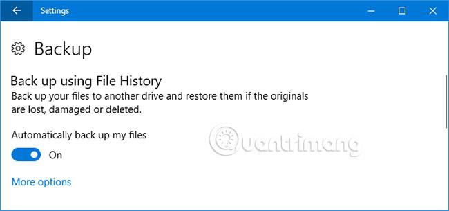 Outlook-sähköpostien varmuuskopioiminen tiedostohistorian avulla Windows 10:ssä